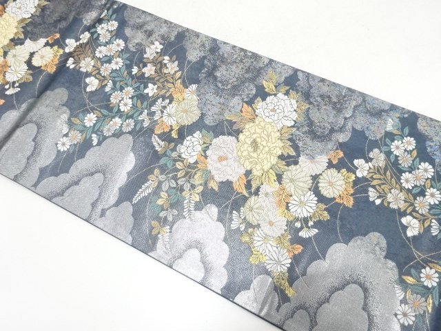 JAPANESE KIMONO / FUKURO OBI / WOVEN FLOWER RIN STYLE 